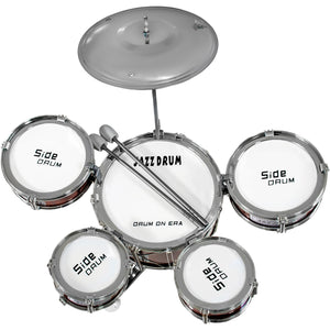 Bateria Musical Juguete Jazz Niños 7 Piezas 5 Tambores