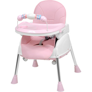 Silla Alta Periquera 3 En 1 Bebe Ajustable Comer Rosa