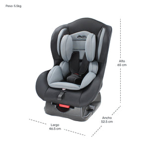 Autoasiento Gris Bebe 3 Ajustes Arnes 5 Puntos Seguridad