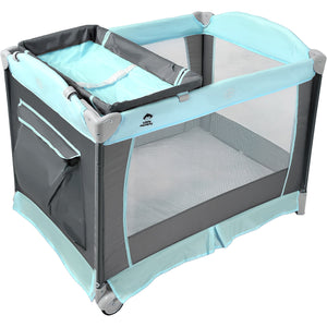 Cuna Corral Bebes Plegable Cambiador Removible Ruedas Juegos Color Azul