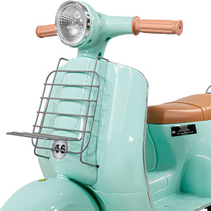 Motocicleta Montable Vintage Motoneta 12 V Luz Led Color Menta