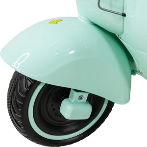 Motocicleta Montable Vintage Motoneta 12 V Luz Led Color Menta
