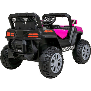 Carro Montable Buggy Electrico Luces Musica Usb Control Color Rosa