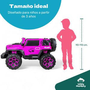 Carro Montable Electrico Control Remoto 4x4 Musica Bluetooth Fucsia