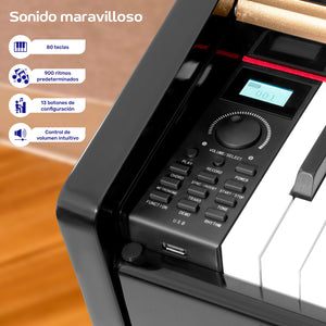 Piano Digital 88 Teclas Teclado Electrico 15v 3a 900 Ritmos