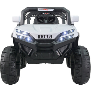 Montable Buggy Luces Sonido Musica Mp3 Carrito Electrico 12v Blanco