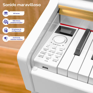 Piano Teclado Electrico 88 Teclas Digital 15v 3a 900 Ritmos
