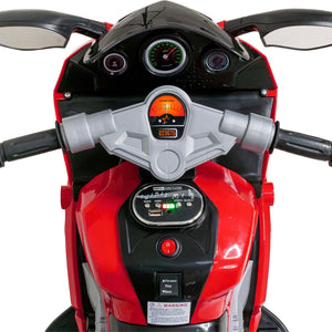 Moto Montable Eléctrica 6v Carrito Niño Música Luz Usb Color Rojo