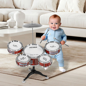 Bateria Musical Juguete Jazz Niños 7 Piezas 5 Tambores