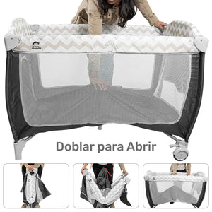 Cuna Bebes Plegable Ruedas Mosquitero Cambiador Juegos