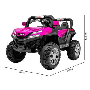 Carro Montable Buggy Electrico Luces Musica Usb Control Color Rosa