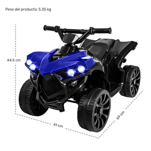 Montable Cuatrimoto Mini Electrica Infantil 25w 3 Km/h 6v Color Azul