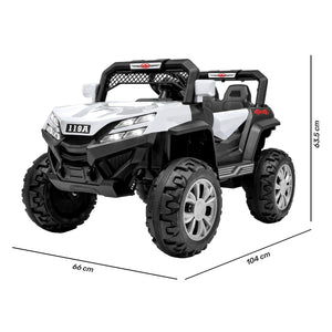 Montable Buggy Luces Sonido Musica Mp3 Carrito Electrico 12v Blanco