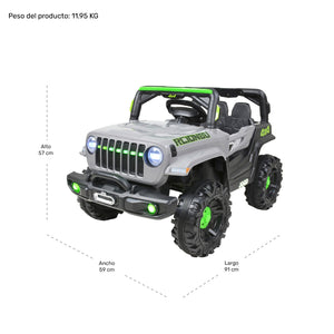Camioneta Montable Electrica 12v 2 Motores Niño Control Usb Color Gris