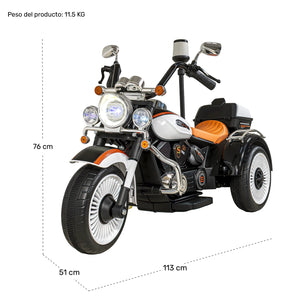 Motocicleta Montable Chopper Niños Policia Bluetooth Usb