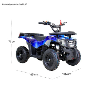 Mini Cuatrimoto Atv Niños Montable 49cc Motor Gasolina Azul