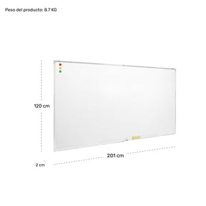 Pizarron Escolar Blanco 120x200cm Marcadores Borrador Imanes