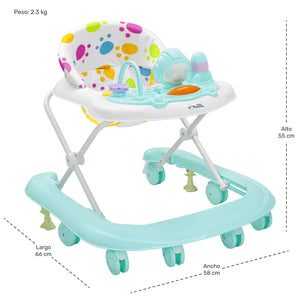 Andadera Bebe Sonidos Luces 4 Posiciones De Altura Color Azul