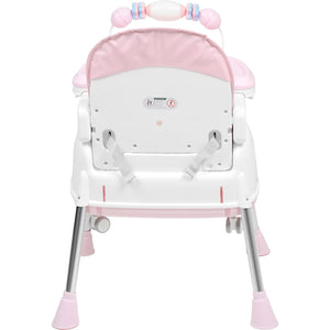 Silla Alta Periquera 3 En 1 Bebe Ajustable Comer Rosa