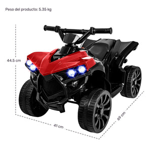 Montable Cuatrimoto Mini Electrica Infantil 25w 3 Km/h 6v Color Rojo