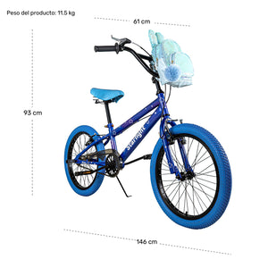 Bicicleta Infantil Rodada 20 Niños Bici Starlight Color Azul