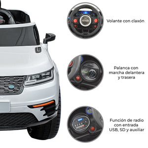 Montable Electrico Tipo Camioneta 12v con Control Remoto Color Blanco