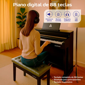 Piano Digital 88 Teclas Teclado Electrico 15v 3a 900 Ritmos