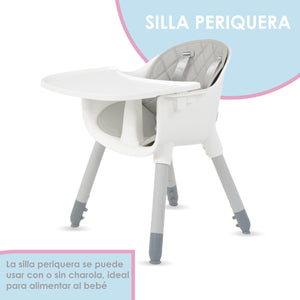 Silla Periquera Alta Bebe 4 En 1 Reforzada Mesa Actividades
