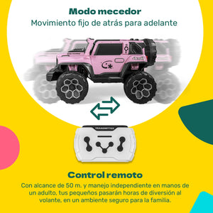 Carro Montable Electrico Control Remoto 4x4 Musica Bluetooth Color Rosa