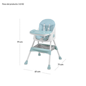 Silla Periquera Bebe Alta Plegable 2 Niveles 12-72 Meses