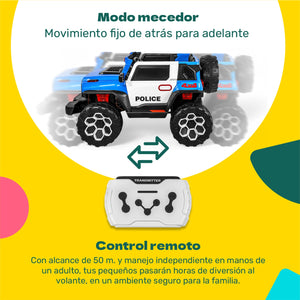 Carro Montable Electrico Control Remoto 4x4 Policia Musica Bluetooth