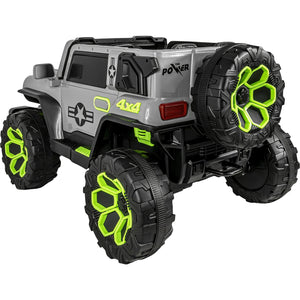 Carro Montable Electrico Control Remoto 4x4 Gris Musica Bluetooth