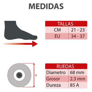 Patines En Linea Profesionales para Adulto Llantas (talla 21-23) Premium Color Gold Led