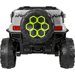 Carro Montable Electrico Control Remoto 4x4 Gris Musica Bluetooth