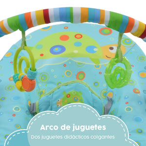 Bouncer Azul Silla Mecedora para bebe Vibradora Bebe Con Juguetes Portatil