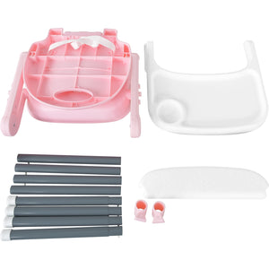 Silla Periquera Alta Bebe Plegable 3 En 1 Bandeja Ajustable