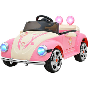 Montable Vocho Luces Sonido Musica Mp3 Carrito Electrico 6v Rosa