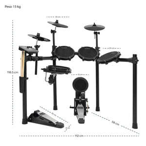 Bateria Electrica Electronica Digital Set 9 Piezas Pedales