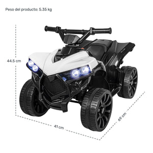Montable Cuatrimoto Mini Electrica Infantil 25w 3 Km/h 6v Blanca
