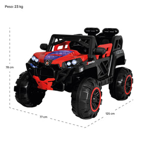 Carro Montable Buggy Eléctrico Con Luces, Música Y Control Color color Rojo
