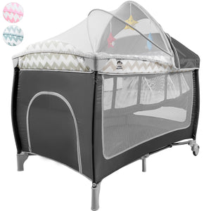 Cuna Bebes Plegable Ruedas Mosquitero Cambiador Juegos