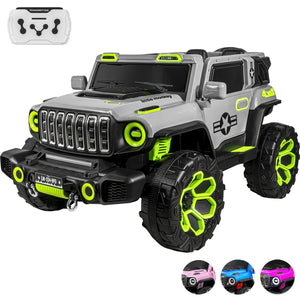 Carro Montable Electrico Control Remoto 4x4 Gris Musica Bluetooth