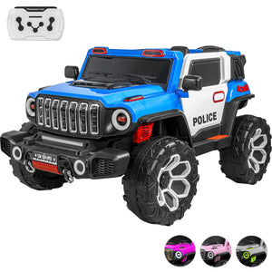 Carro Montable Electrico Control Remoto 4x4 Policia Musica Bluetooth