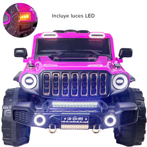 Carro Montable Electrico Control Remoto 4x4 Musica Bluetooth Fucsia