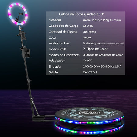 Cabina Foto Video 360° Photobooth 100 Cm Control Automatica Audiotek