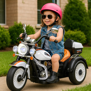Motocicleta Montable Chopper Niños Policia Bluetooth Usb