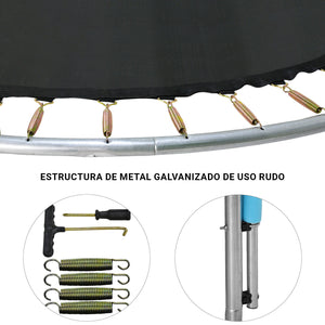 Trampolin Brincolin Tombling 10 Pies 3mts Red Seguridad Azul