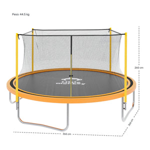Trampolin Brincolin 12 Pies (3.65 m) para Niños Reforzado con Red