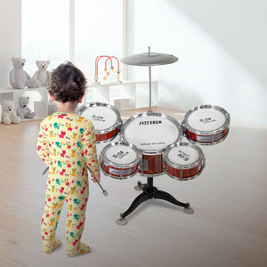 Bateria Musical Juguete Jazz Niños 7 Piezas 5 Tambores