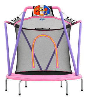 Trampolin Brincolin Infantil 163 Cm Canasta Red Seguridad Negro Rosa